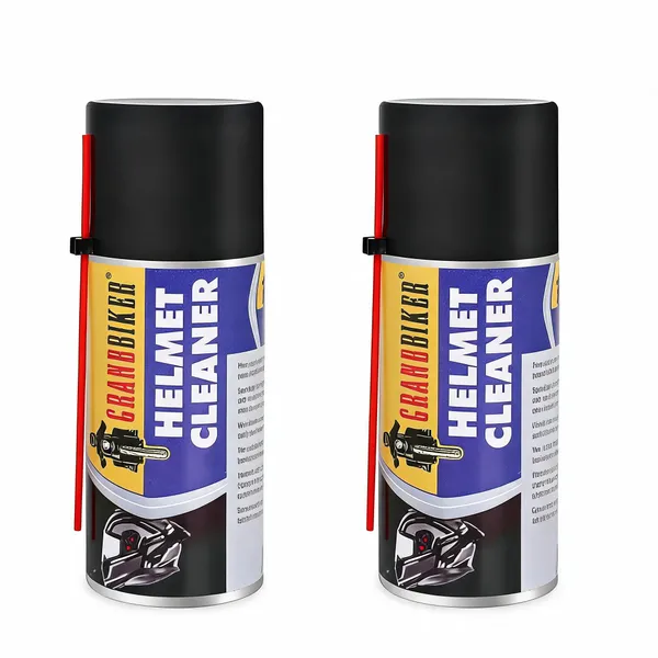 Grandbiker_Helmet_Cleaner_Spray_150ML_That_Removes_Dirt,_Silver-Based_Antibacterial_Disinfectant_Foam_Spray_For_Helmet_Interior_Pack_of_1_(Black)_-_Pack_of_2
