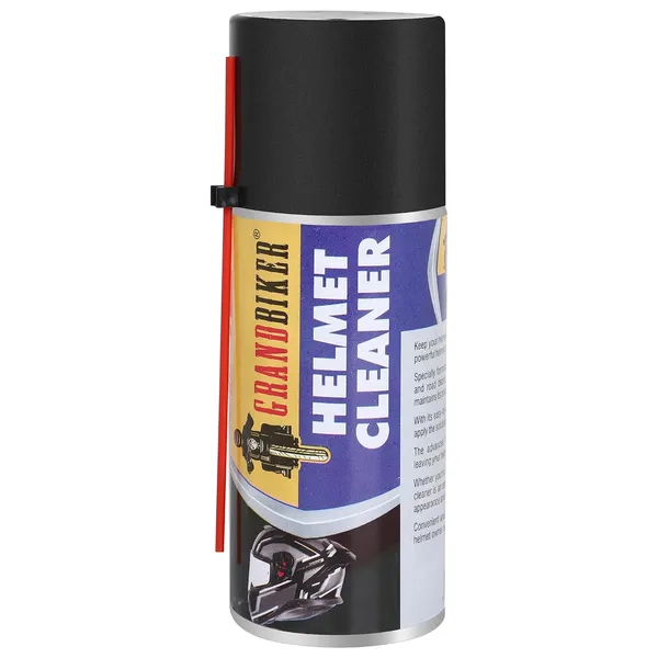 Grandbiker®_Helmet_Cleaner_Spray_150ML_That_Removes_Dirt,_Silver-Based_Antibacterial_Disinfectant_Foam_Spray_For_Helmet_Interior_Pack_of_1_(Black)