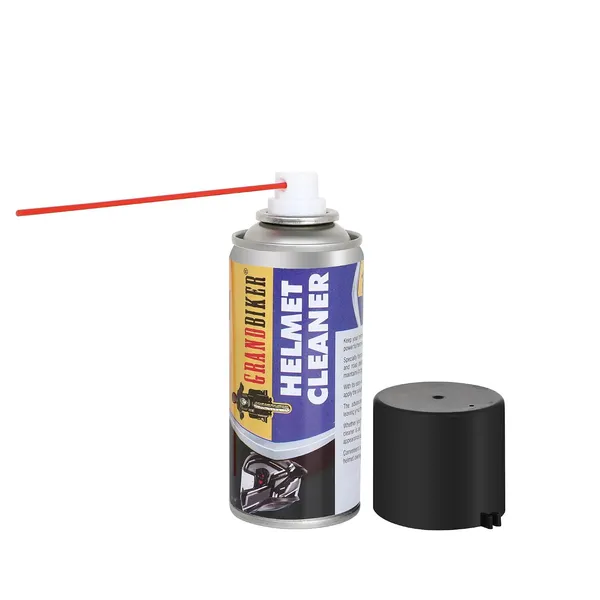Grandbiker®_Helmet_Cleaner_Spray_150ML_That_Removes_Dirt,_Silver-Based_Antibacterial_Disinfectant_Foam_Spray_For_Helmet_Interior_Pack_of_1_(Black)