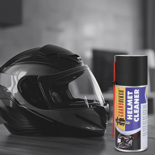Grandbiker®_Helmet_Cleaner_Spray_150ML_That_Removes_Dirt,_Silver-Based_Antibacterial_Disinfectant_Foam_Spray_For_Helmet_Interior_Pack_of_1_(Black)