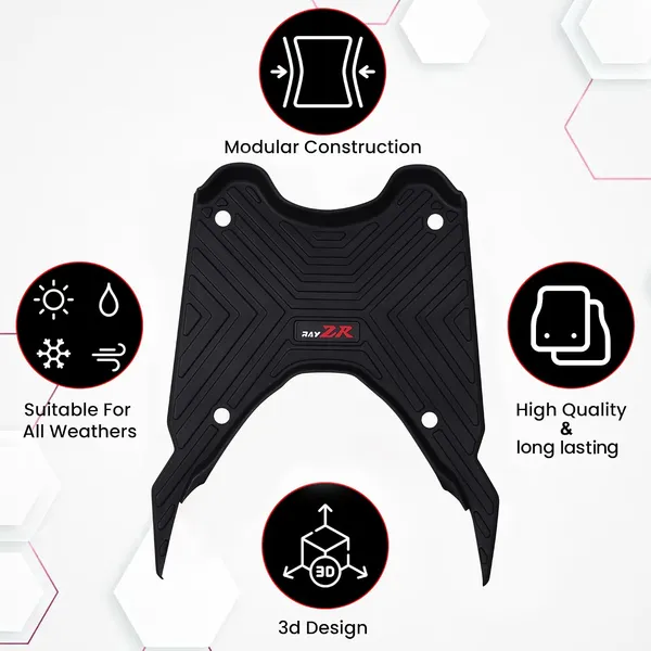 Grandbiker_Ray_ZR_125_Accessories_|_Ray_ZR_125_Foot_Mat_|_Premium_7D_Foot/Floor_Mat_|_Washable_Anti_Slip_TPE_Scooter_Mat_|_Compatible_with_for_Use_in_Ray_ZR_(BS6)_-_[1_PC,_Black]