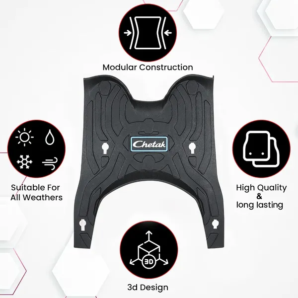 Grandbiker_Chetak_Model_Series,3501,3502,3503,Foot_Mat_Removeable_&_Washable_Floor_Board_Heavy_Duty_Floor/Foot_Mat_Compatible_for_Chetak_EV_Floor_Board_Premium_Comfort_and_Durability_Black_(Black)