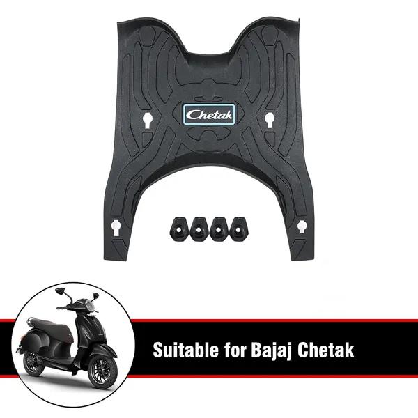 Grandbiker_Chetak_Model_Series,3501,3502,3503,Foot_Mat_Removeable_&_Washable_Floor_Board_Heavy_Duty_Floor/Foot_Mat_Compatible_for_Chetak_EV_Floor_Board_Premium_Comfort_and_Durability_Black_(Blue)