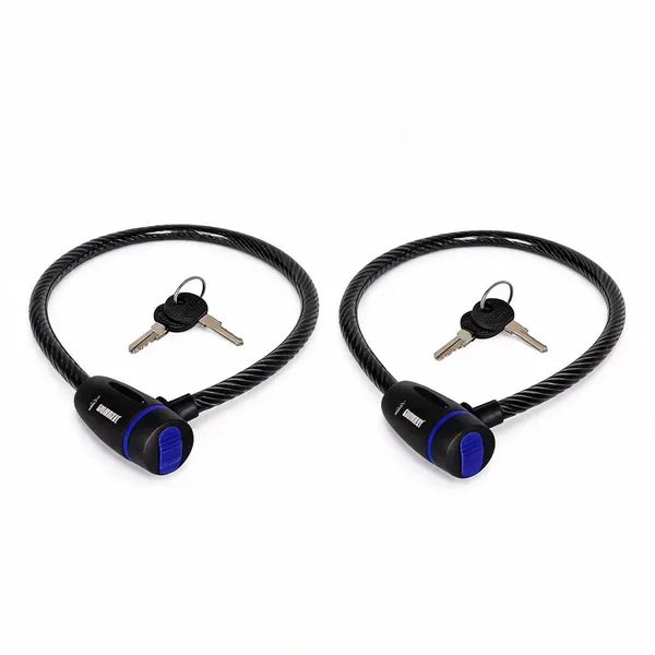 Grandbiker_Braided_Steel_Cable_Lock_with_Keys_–_0.65m_Long,_10mm_Thick_PVC_Coated_Cut-Resistant_Cable_|_Extra_Key_Included_|_Dust_Cover_Key_Slot_|_Anti-Theft_Cable_Lock_-_Pack_of_2