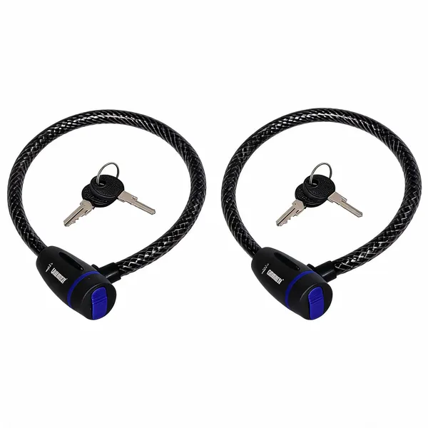 Grandbiker_Braided_Steel_Cable_Lock_with_Keys_–_0.65m_Long,_10mm_Thick_PVC_Coated_Cut-Resistant_Cable_|_Extra_Key_Included_|_Dust_Cover_Key_Slot_|_Anti-Theft_Cable_Lock_-_Pack_of_2