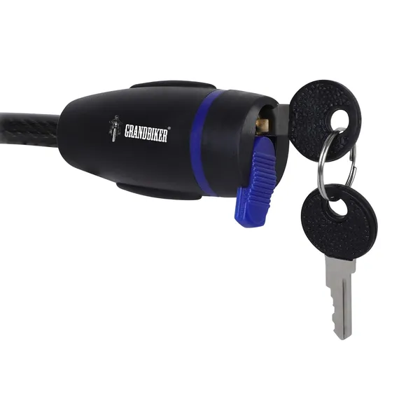 Grandbiker_Braided_Steel_Cable_Lock_with_Keys_–_0.65m_Long,_10mm_Thick_PVC_Coated_Cut-Resistant_Cable_|_Extra_Key_Included_|_Dust_Cover_Key_Slot_|_Anti-Theft_Cable_Lock