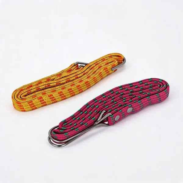 Grandbiker_Flat_Bungee_Cord_with_Heavy-Duty_Iron_Hooks_Super_Elastic_Rubber_Strap_with_Scratch-Resistant_Coating_(Multicolour,_22_*_22_*_7.5cm,_2,_Count,_2)_-_Pack_of_2