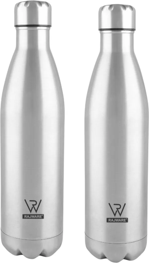 rajware_COLA_Double_Wall_Water_Bottle_–_Hot_&_Cold_Insulated_Leakproof_&_Durable_1000_ml_Stainless_Steel_Bottle_(Pack_of_2,_Silver)
