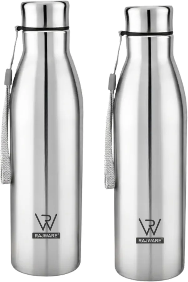 rajware_SKY_Single_Wall_Water_Bottle–_Durable,_Leakproof_&_Reusable_Bottle_for_Daily_Use_1000_ml_Stainless_Steel_Bottle_(Pack_of_2,_Silver)