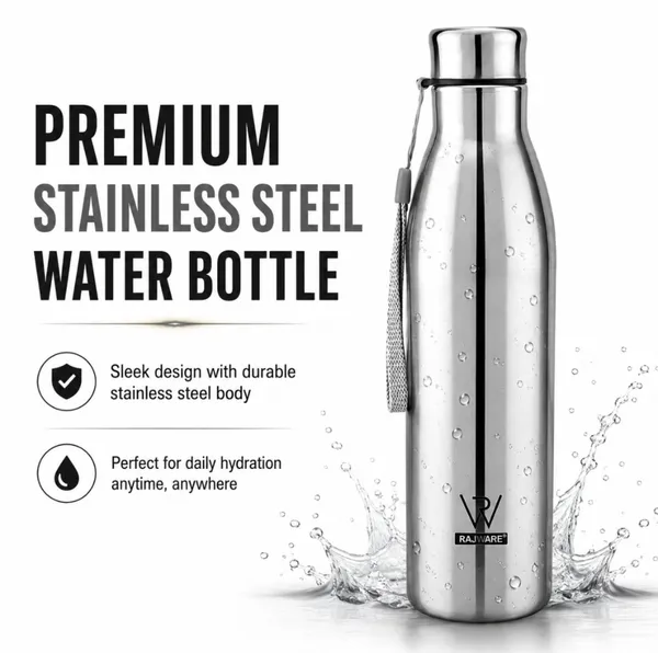 rajware_SKY_Single_Wall_Water_Bottle_–_Durable,_Leakproof_Bottles_for_Family_&_Daily_Use_1000_ml_Stainless_Steel_Bottle_(Pack_of_6,_Silver)