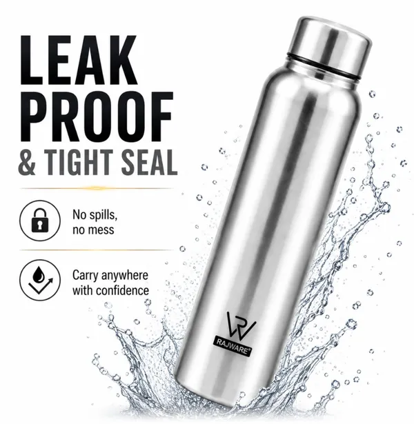 rajware_PORT_Single_Wall_Water_Bottle,_Capacity,_Matte_Finish_–_Silver_Color_1000_ml_Stainless_Steel_Bottle_(Pack_of_1,_Silver)