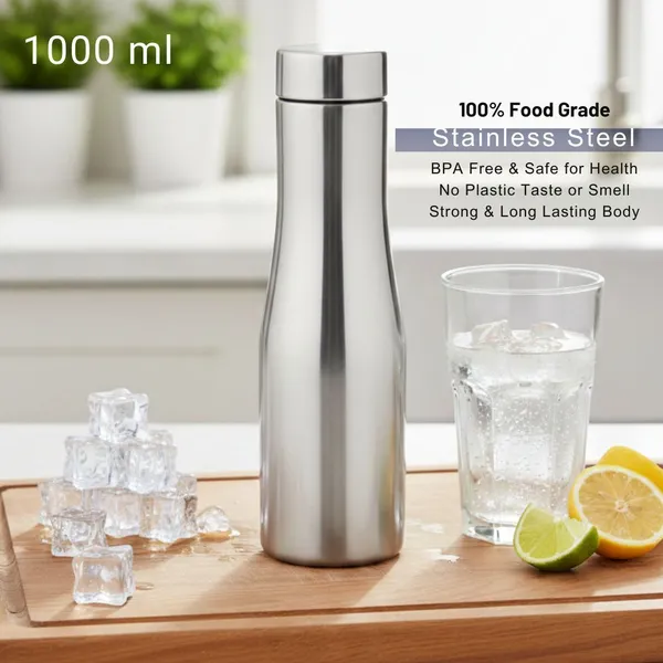 rajware_FLOW_Single_Wall_Water_Bottle,_Capacity,_Matte_Finish_–_Silver_Color_1000_ml_Stainless_Steel_Bottle_(Pack_of_1,_Silver)