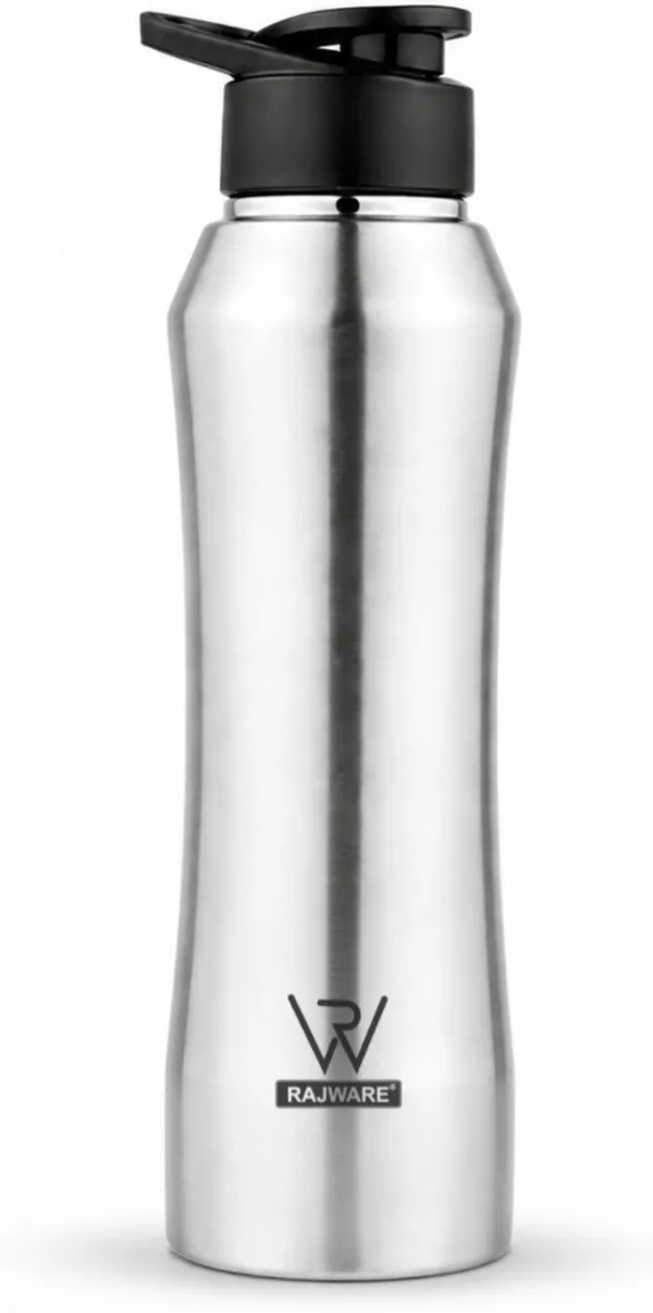 rajware_RUSH_Single_Wall_Water_Bottle,_Matte_Finish_–_Silver_Color_1000_ml_Stainless_Steel_Bottle_(Pack_of_1,_Silver)