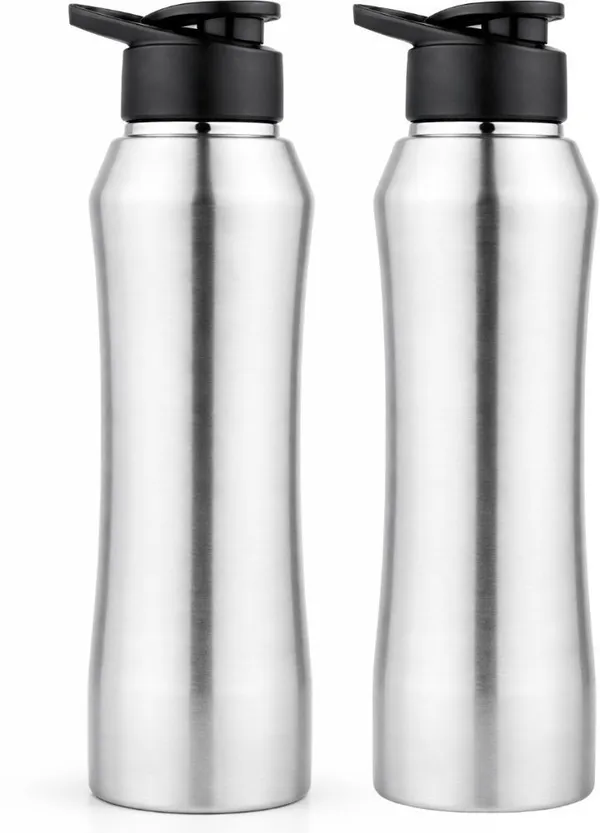 rajware_RUSH_Single_Wall_Water_Bottle,_Matte_Finish_–_Silver_Color_1000_ml_Stainless_Steel_Bottle_(Pack_of_2,_Silver)