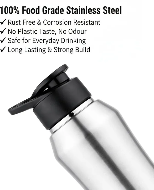 rajware_RUSH_Single_Wall_Water_Bottle,_Matte_Finish_–_Silver_Color_1000_ml_Stainless_Steel_Bottle_(Pack_of_2,_Silver)