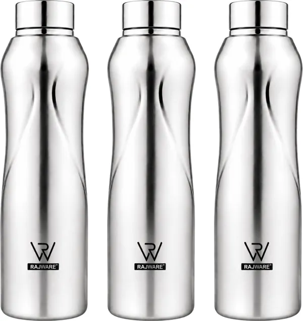 rajware_BLAZE_Single_Wall_Water_Bottle,_Capacity,_Matte_Finish_–_Silver_Color_1000_ml_Stainless_Steel_Bottle_(Pack_of_3,_Silver)