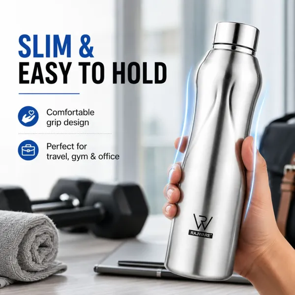 rajware_BLAZE_Single_Wall_Water_Bottle,_Capacity,_Matte_Finish_–_Silver_Color_1000_ml_Stainless_Steel_Bottle_(Pack_of_3,_Silver)