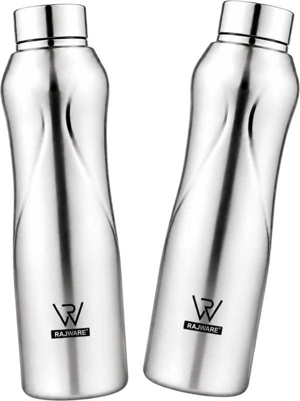 rajware_BLAZE_Single_Wall_Water_Bottle,_Capacity,_Matte_Finish_–_Silver_Color_1000_ml_Stainless_Steel_Bottle_(Pack_of_2,_Silver)