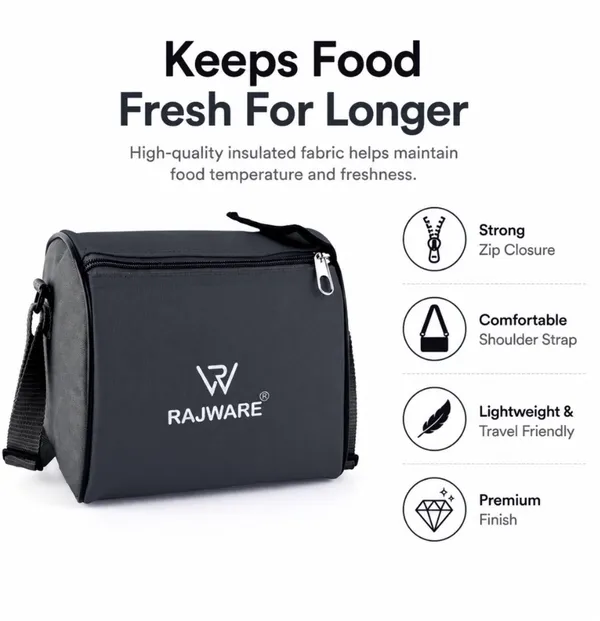 rajware_ECO_LUNCHER_Stainless_Steel_Lunch_Box_Set_with_3_Containers_&_500ml_Bottle-Black_2_Containers_Stainless_Steel_Office_Lunch_Box_(500_ml,_Microwave_Safe)_-_Set_Of_(4)