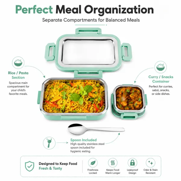 rajware_ROCK_MEAL_Lock_&_Lunch_Box_with_Glass_Lid_(800ml_+_200ml)_Green_1_Containers_Stainless_Steel_School_Lunch_Box_(800_ml)