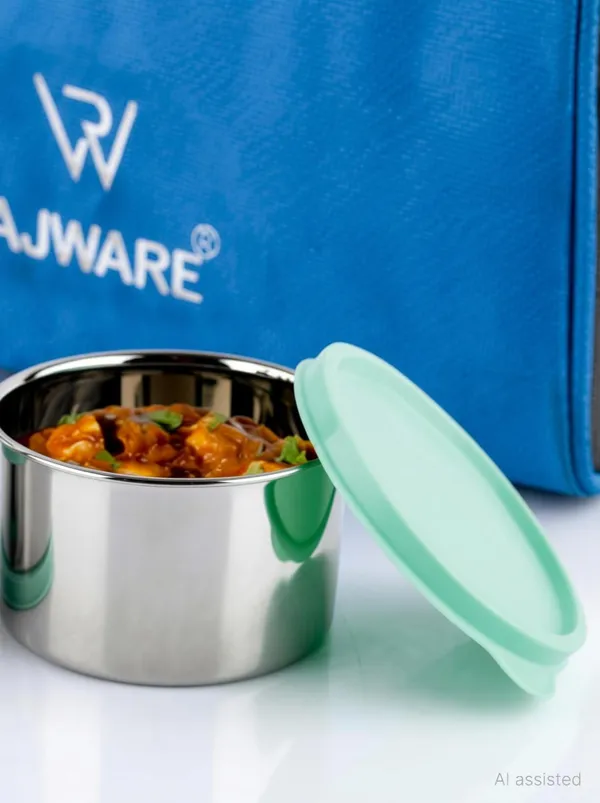 rajware_MEAL_MATE_Leakproof_Lunch_Box_with_3_Containers_&_500ml_Lid_Tumbler_–_Blue_Color_3_Containers_Stainless_Steel_Office_Lunch_Box_(500_ml,_Microwave_Safe)_-_Set_Of_(4)