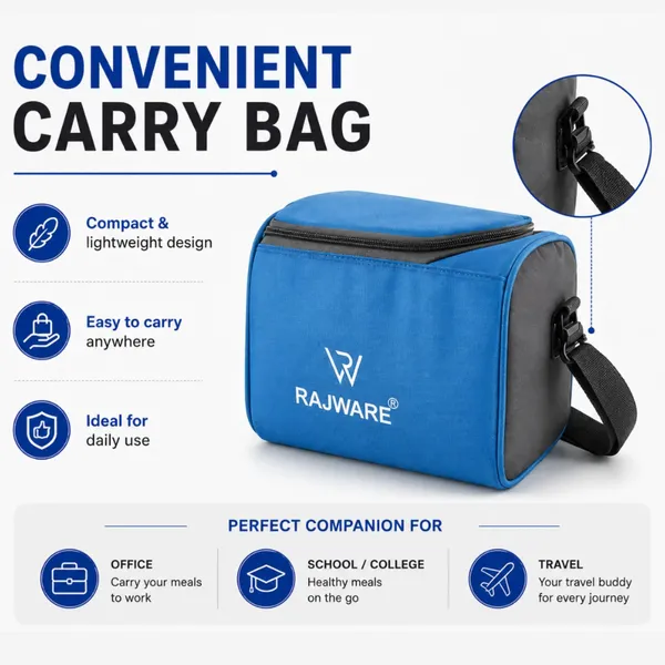 rajware_MEAL_MATE_Leakproof_Lunch_Box_with_3_Containers_&_500ml_Lid_Tumbler_–_Blue_Color_3_Containers_Stainless_Steel_Office_Lunch_Box_(500_ml,_Microwave_Safe)_-_Set_Of_(4)
