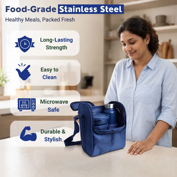 rajware_MEAL_MASTER_Leakproof_Lunch_Box_Set_with_750_ml_Water_Bottle_&_Spoon_–_Blue_4_Containers_Stainless_Steel_Office_Lunch_Box_(500_ml,_Microwave_Safe)_-_Set_Of_(6)