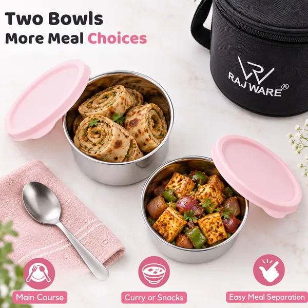 rajware_GALAXY_Leakproof_Containers,_Round_Shape_Lunch_Box_(350ml_&_500ml)_–_Black_Color_2_Containers_Stainless_Steel_Office_Lunch_Box_(500_ml)