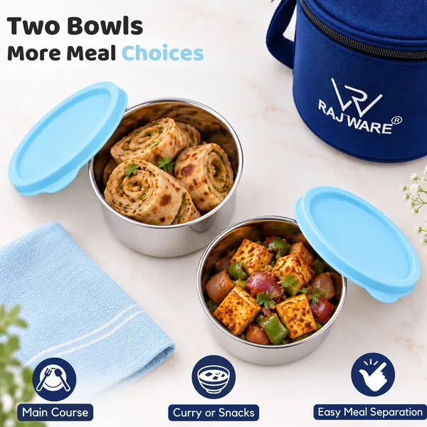 rajware_GALAXY_Leakproof_Containers,_Round_Shape_Lunch_Box_(350ml_&_500ml)_–_Blue_Color_2_Containers_Stainless_Steel_Office_Lunch_Box_(500_ml)_-_Set_Of_(4)