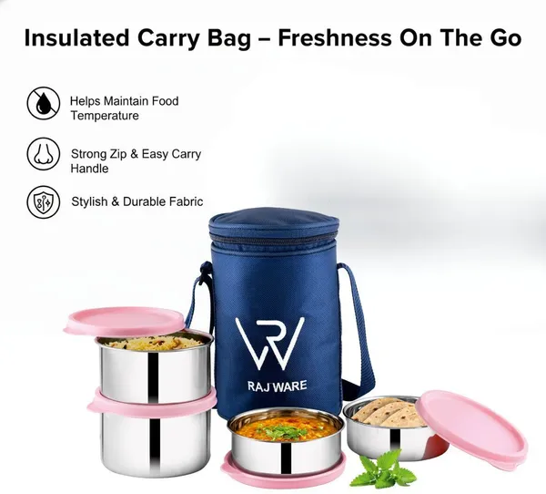 rajware_GALAXY_Leakproof_Containers_(225ml_/350ml_/350ml_/500ml)_Round_Shape_–_Blue_4_Containers_Stainless_Steel_Office_Lunch_Box_(500_ml)_-_Set_Of_(4)