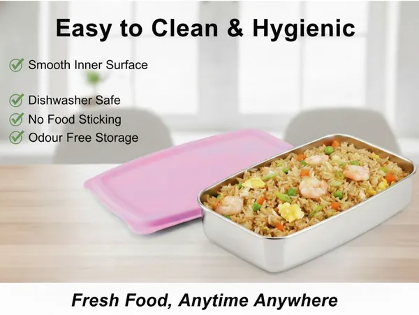 rajware_STEEL_PRO_Leakproof_Lunch_Box_–_Rectangular_Shape_–_Pink_Color_1_Containers_Stainless_Steel_Office_Lunch_Box_(500_ml)