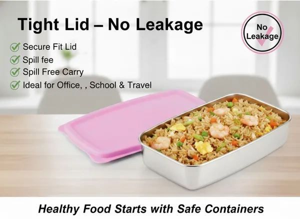 rajware_STEEL_PRO_Leakproof_Lunch_Box_–_Rectangular_Shape_–_Pink_Color_1_Containers_Stainless_Steel_Office_Lunch_Box_(500_ml)