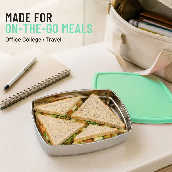 rajware_STEEL_PRO_Leakproof_Lunch_Box_–_Rectangular_Shape_–_Green_Color_1_Containers_Stainless_Steel_Office_Lunch_Box_(500_ml)