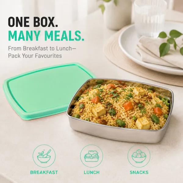 rajware_STEEL_PRO_Leakproof_Lunch_Box_–_Rectangular_Shape_–_Green_Color_1_Containers_Stainless_Steel_Office_Lunch_Box_(500_ml)
