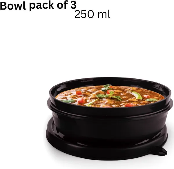 rajware_Microwave_Safe_Tiffin_Bowl,_250_ml_Each_–_BLACK_Color_3_Containers_Polypropylene,_Stainless_Steel_Office_Lunch_Box_(250_ml,_Microwave_Safe)