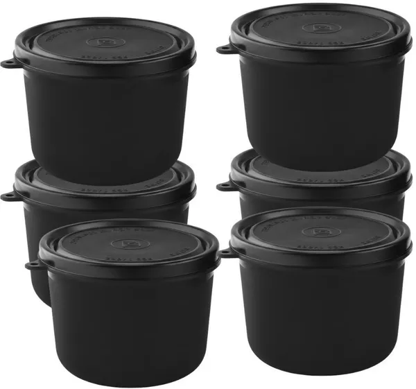 rajware_Microwave_Safe_Tiffin_Bowl,_Each_–_BLACK_Color_6_Containers_Polypropylene,_Stainless_Steel_Office_Lunch_Box_(350_ml,_Microwave_Safe)