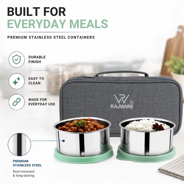 rajware_YUMMY_Leak-Resistant_Lunch_Box_with_2_Containers_(350_ml_Each)_–_Blue_2_Containers_Stainless_Steel_Office_Lunch_Box_(700_ml)