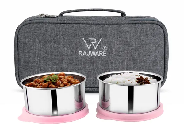 rajware_YUMMY_Leak-Resistant_Lunch_Box_with_2_Containers_(350_ml_Each)_–_Blue_2_Containers_Stainless_Steel_Office_Lunch_Box_(700_ml)