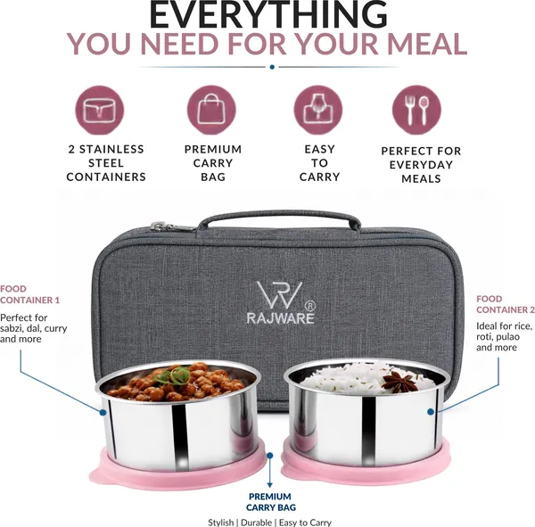 rajware_YUMMY_Leak-Resistant_Lunch_Box_with_2_Containers_(350_ml_Each)_–_Blue_2_Containers_Stainless_Steel_Office_Lunch_Box_(700_ml)