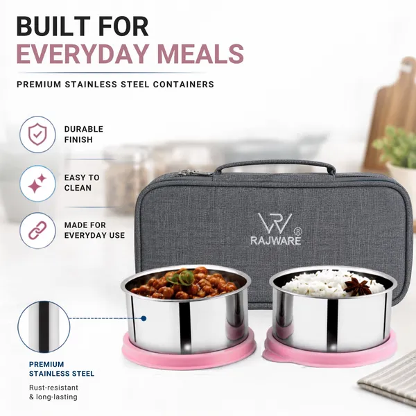 rajware_YUMMY_Leak-Resistant_Lunch_Box_with_2_Containers_(350_ml_Each)_–_Blue_2_Containers_Stainless_Steel_Office_Lunch_Box_(700_ml)