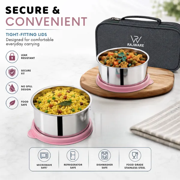 rajware_YUMMY_Leak-Resistant_Lunch_Box_with_2_Containers_(350_ml_Each)_–_Blue_2_Containers_Stainless_Steel_Office_Lunch_Box_(700_ml)