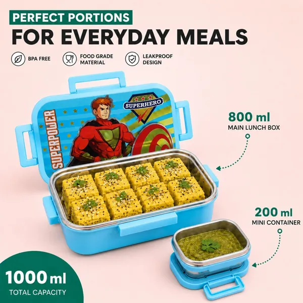 rajware_Rock_PRO_Kids_Superhero_Lunch_Box_with_Printed_Lid_|_Leak_Proof_With_Spoon_2_Containers_Stainless_Steel_School_Lunch_Box_(1000_ml,_Microwave_Safe)