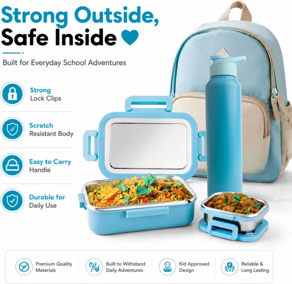 rajware_ROCK_MEAL_Airtight_Thermoware_Tiffin_Meal_Box_for_Kids_Adults_800ml_+_200ml_2_Containers_Stainless_Steel_Office_Lunch_Box_(1000_ml)_-_Set_Of_(2)