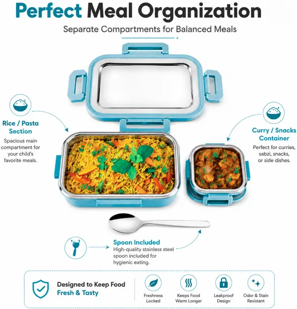 rajware_ROCK_MEAL_Airtight_Thermoware_Tiffin_Meal_Box_for_Kids_Adults_800ml_+_200ml_2_Containers_Stainless_Steel_Office_Lunch_Box_(1000_ml)_-_Set_Of_(2)