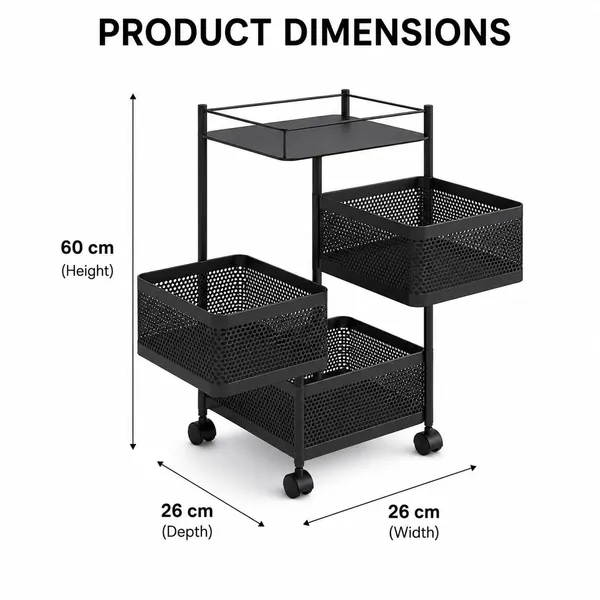 Metal_3-Layer_Square_Mesh_Rotatable_Kitchen_Storage_Trolley_Matt_Black