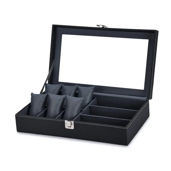 Faux_Leather_9-Compartment_Watch_And_Sunglasses_Organiser_Box