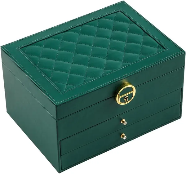 Faux_Leather_Velvet-Lined_3-Layer_Jewellery_Box_Green