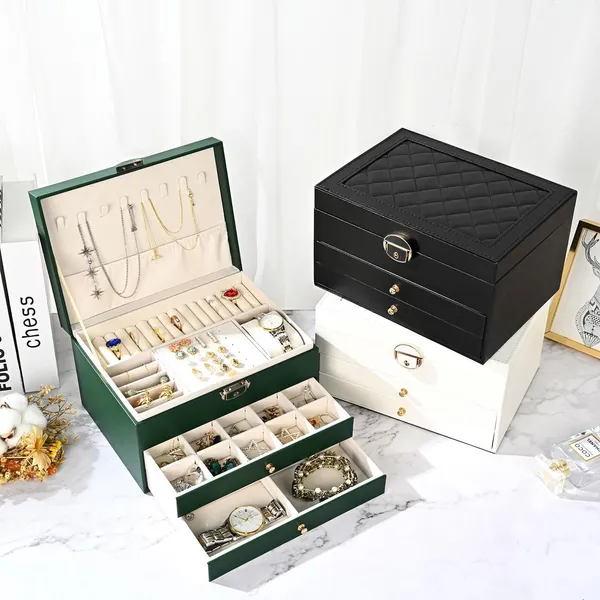 Faux_Leather_Velvet-Lined_3-Layer_Jewellery_Box_Green