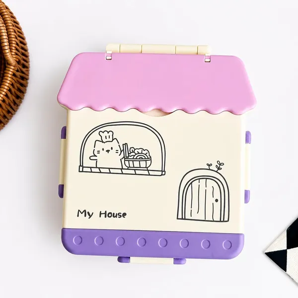 Plastic_4-Compartment_House-Shaped_Kids_Lunch_Box_Pink
