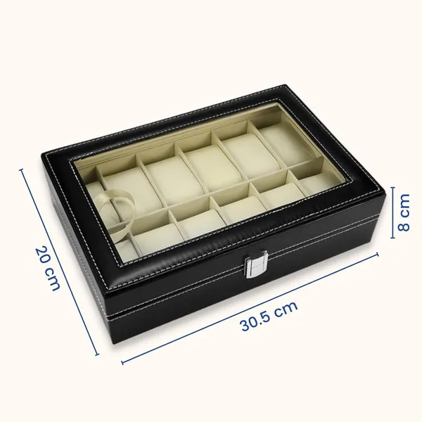 Faux_Leather_Wood_Watch_Organiser_Box_With_Glass_Lid